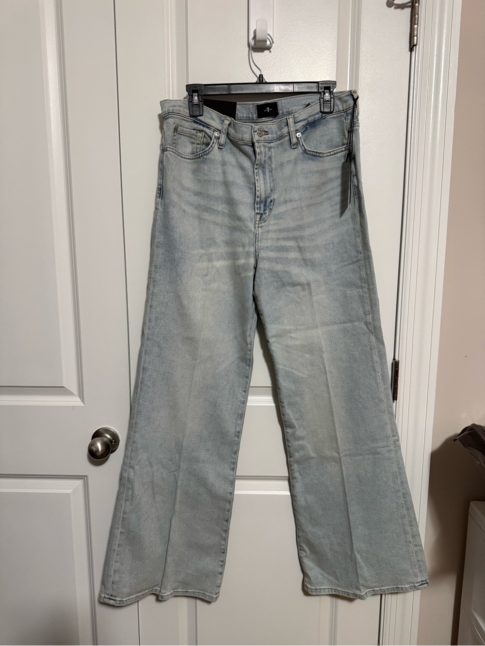 7 For All Mankind Light Blue Wide-Leg Flare Jeans